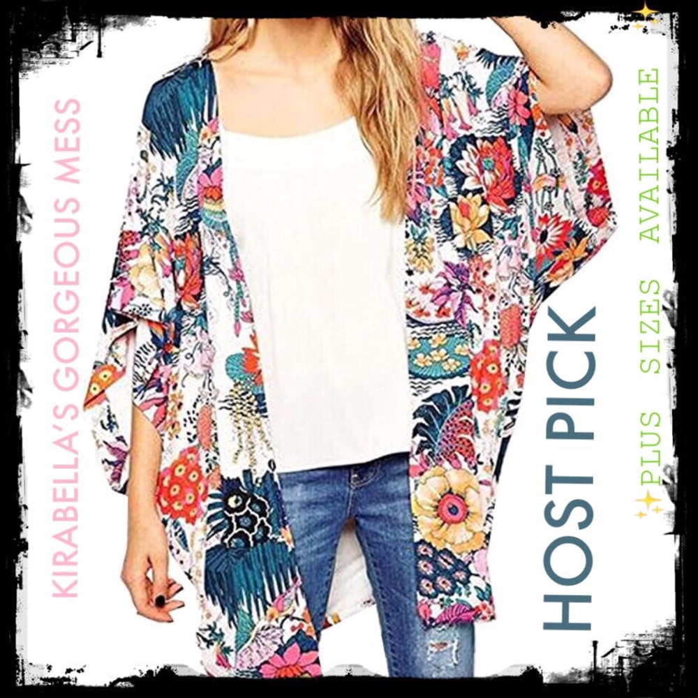 🍭2X HP🍭⭐️BNWT⭐️COLORFUL KIMONO⭐️PLUS SIZE ⭐️